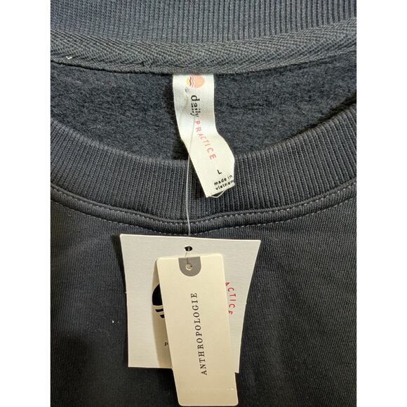 Daily Practice Sweatshirt Women's L Black Fleece Lined 3/4 Sleeve Pullover NWT - Picture 3 of 4